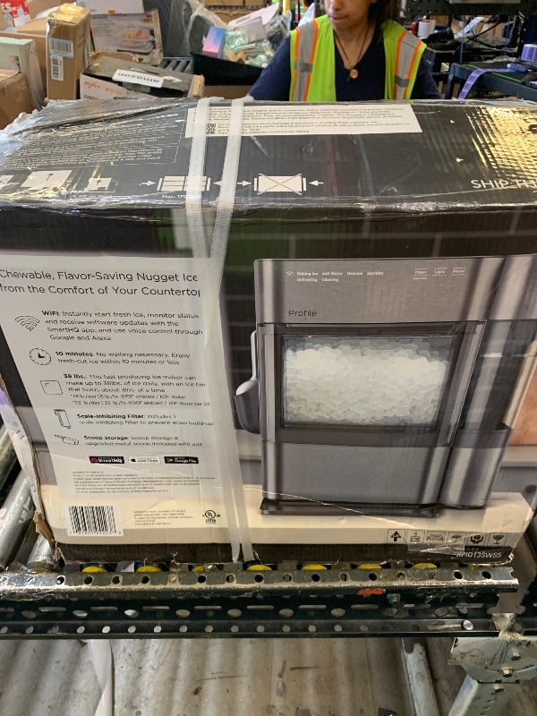 Photo 1 of GE Profile Opal 2.0 Ultra Nugget Ice Maker with .75 Gallon Side Tank and Scale Inhibiting Filter, Scoop Included, 38 lbs in 24 Hours, Pellet Ice Machine with WiFi & Smart Connected, Stainless Steel