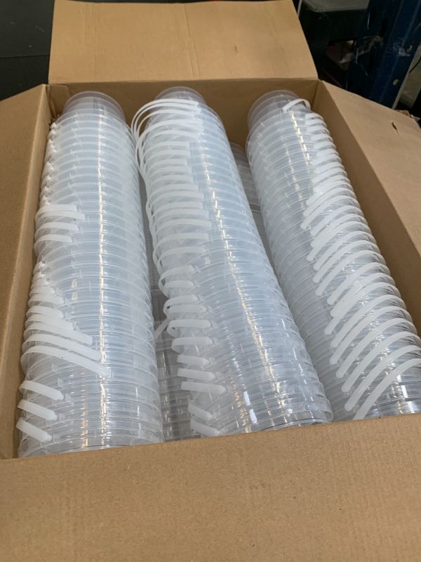 Photo 1 of Maxcheck Clear Plastic Storage Buckets with Lids (100 Pcs, 10oz)