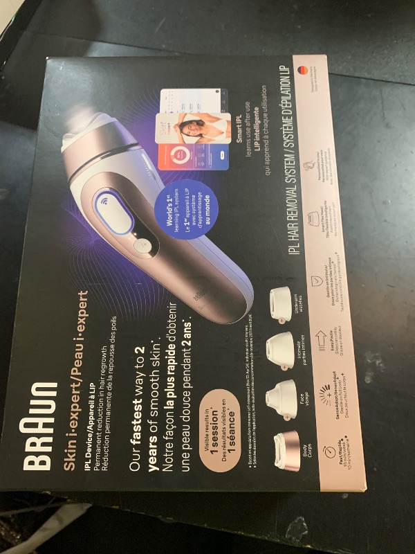 Photo 1 of Braun Skin i-Expert Smart IPL PL7219 at Home Laser Hair Removal for Women and Men with App, Premium Pouch, Venus Razor, 2 Smart Heads, Facial Trimmer