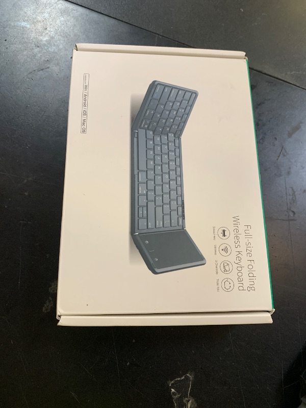 Photo 1 of Samsers Foldable Bluetooth Keyboard with Touchpad, Full-Size Wireless Folding Keyboard with Backlight, Portable Travel Keyboards for iOS Android Windows Mac OS, Support 3 Device(BT5.1 x 3), Gray