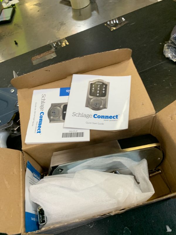 Photo 1 of Schlage Connect Smart Deadbolt Lock with Camelot Trim, Satin Nickel