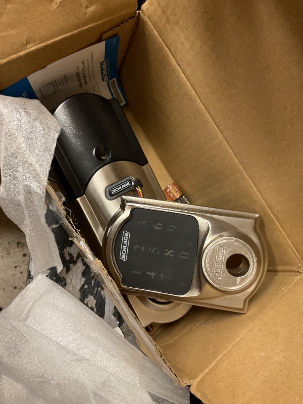 Photo 1 of Schlage Connect Smart Deadbolt Lock with Camelot Trim, Satin Nickel