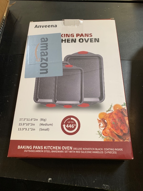Photo 1 of Anveena 3-Piece Non-Stick Baking Sheet Set