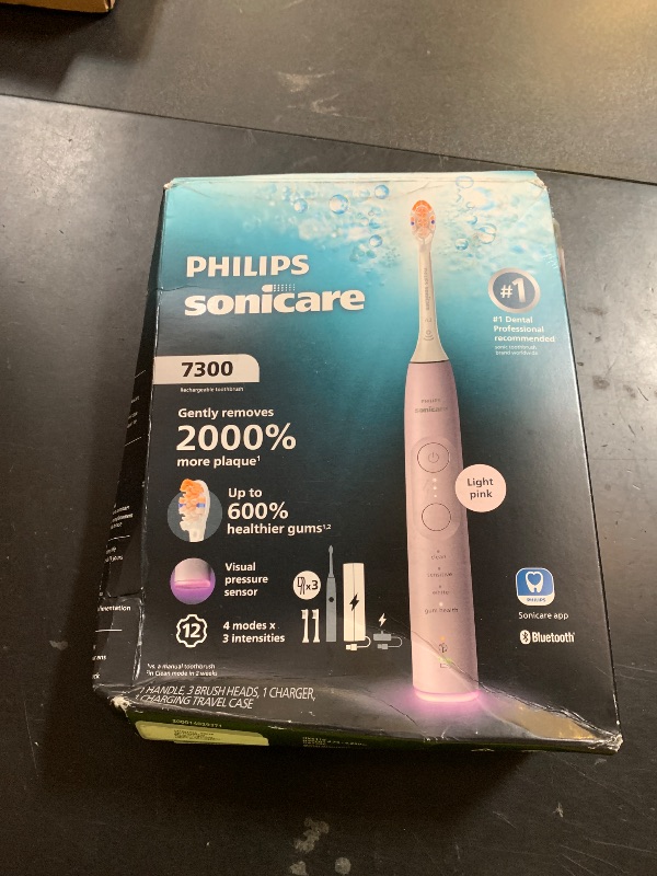 Photo 1 of Philips Sonicare 7300 Rechargeable Electric Toothbrush, 3 Brush Head, Pink