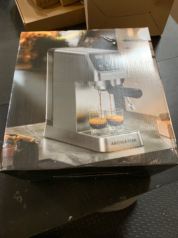 Photo 1 of Aromaster 1400W Espresso Machine with Milk Frother, Stainless Steel