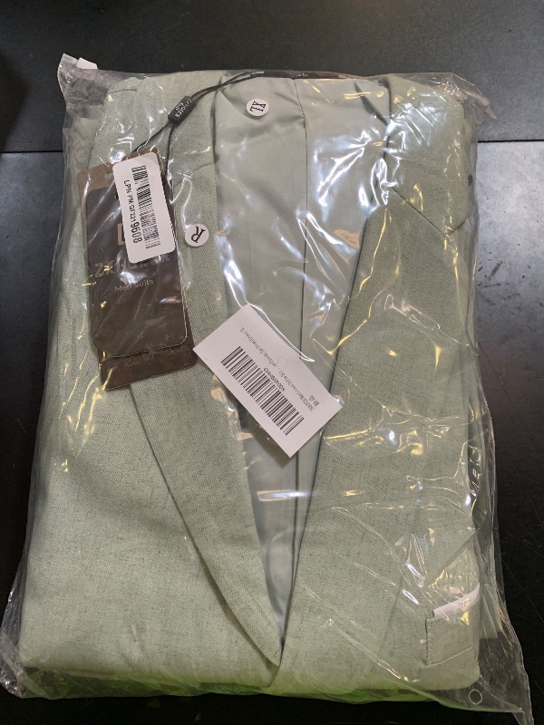 Photo 1 of Men's Light Green Linen Suit Set Wedding Suits 3 Piece Groomsmen XL