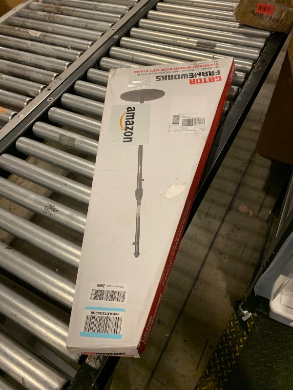 Photo 1 of Gator Frameworks Microphone Stand with 12" Weighted Base and Soft Grip Twist Clutch Height Adjustment, (GFW-MIC-1200) (base of stand missing)