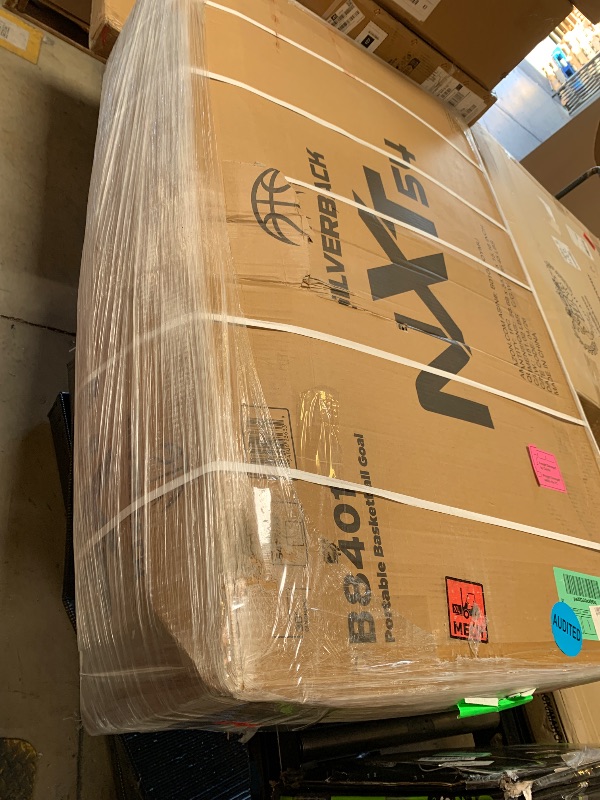 Photo 1 of Silverback NXT Portable Adjustable 10ft Outdoor Basketball Hoop - 50" and 54" Basketball Goal Backboard Available - Assembles in 90 Minutes, Alloy Steel, Black (FACTORY SEALED)