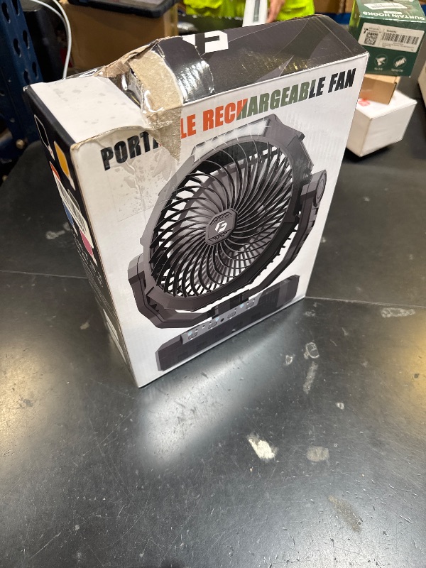 Photo 1 of FRIZCOL Portable Rechargeable Camping Fan with Light & Remote - Black