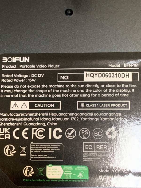 Photo 1 of BOIFUN 15.6" Portable DVD Player - Black