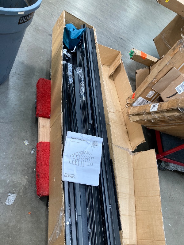 Photo 1 of *** Only box A*** *** ONE BOX OUT OF 2*** Garvee 8x12 FT Outdoor Greenhouse - Quick Setup Structure, Polycarbonate with Lockable Door, 2 Roof Vents, Aluminum Walk-in Heavy Duty, Perfect for Garden Backyard