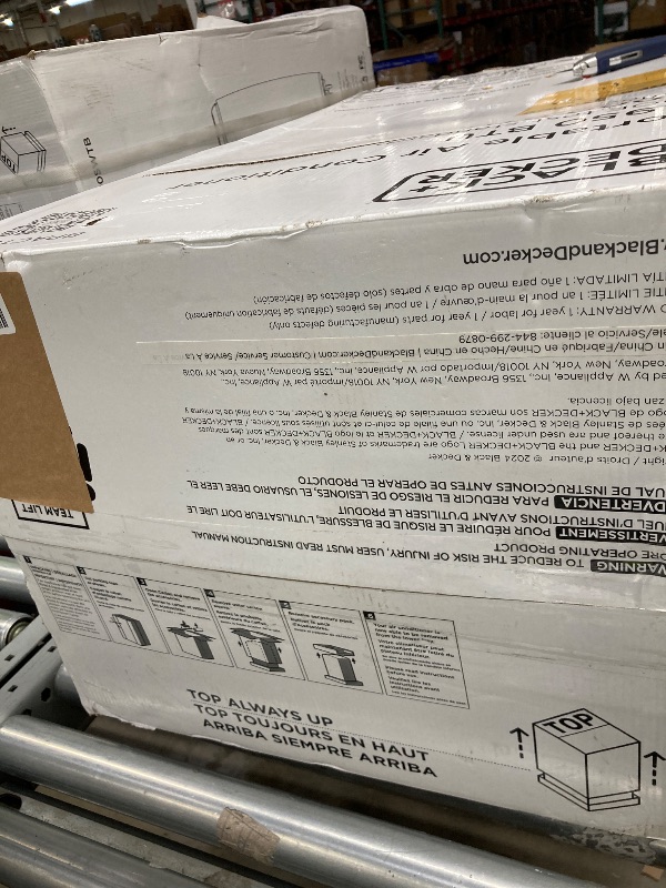 Photo 1 of ***DAMAGED -NON-FUNCTIONAL SELLING AS PARTS ONLY***
BLACK+DECKER Portable Air Conditioner, 8,000 BTU (3,950 BTU SACC) for Rooms up to 400 Sq. Ft., Portable AC with Follow Me Remote Control and Window Kit, BPACT08WT, White