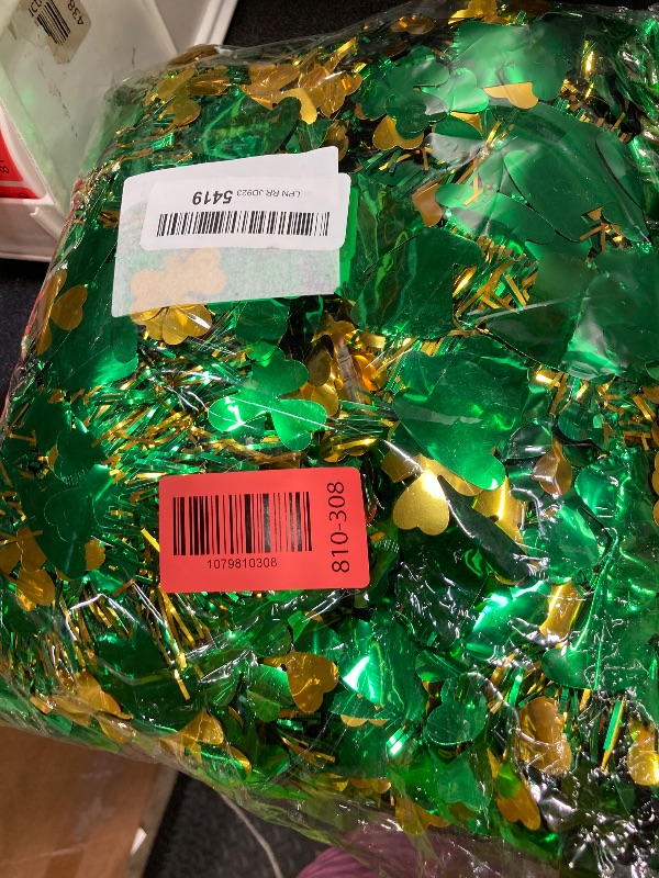 View 2 of ?20/40/60/80 FT? St Patricks Day Garland Decor Gold Green Shamrock Hat Tinsel Garland, Shiny Metallic Streamer Twist Garland Hanging St Patricks Day Decorations for Home Indoor Outdoor Party Supplies