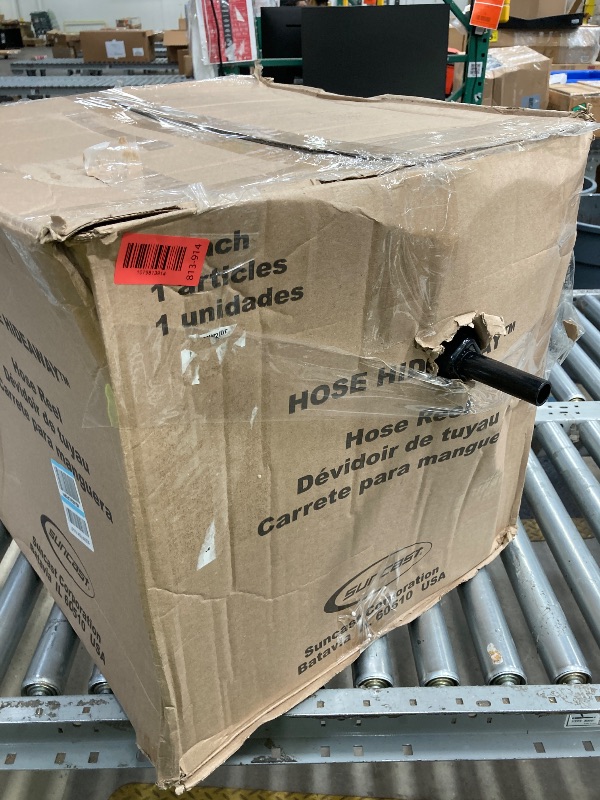 Photo 1 of *minor damage/dirty* Suncast Hose Reel with Smart Trak Hose Guide, Water-Tight Connection, Durable Resin Construction, 225' Hose Capacity, Brown, Made in the USA