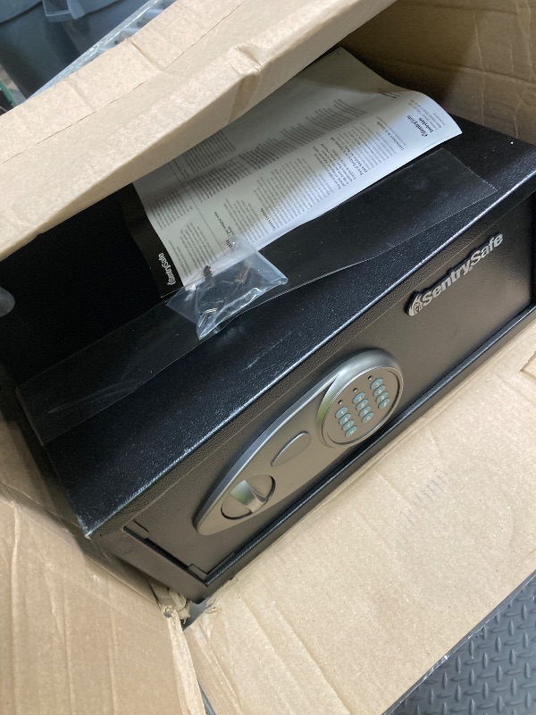 Photo 1 of *Scratches* SentrySafe Shelf Safe with Digital Keypad Lock, Steel Safe with Interior Lining and Bolt Down Kit for Money, Jewelry, 0.78 Cubic Feet, 7.1 x 16.9 x 13.8 Inches, X075