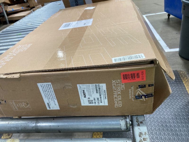 Photo 1 of *NO RETURNS/NO REFUNDS* *Parts only/screen cracked* ASUS ROG Strix 26.5” 1440P QD-OLED Gaming Monitor (XG27ACDNG) -QHD (2560x1440), 360Hz, 0.03ms, Custom Heatsink, OLED Care+, G-SYNC Compatible, 99% DCI-P3, DisplayWidget, AI Gaming, 3yr Warranty