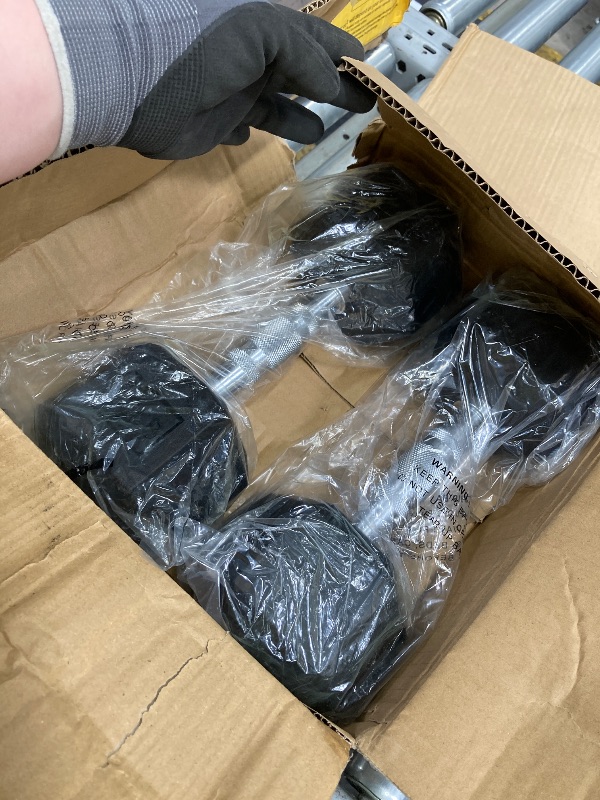 Photo 1 of *Heavy* Fitvids 150LB Rubber Encased Hex Dumbbell Weight Set Contoured Handle for Muscle Toning, Strength Building & Full Body Workout