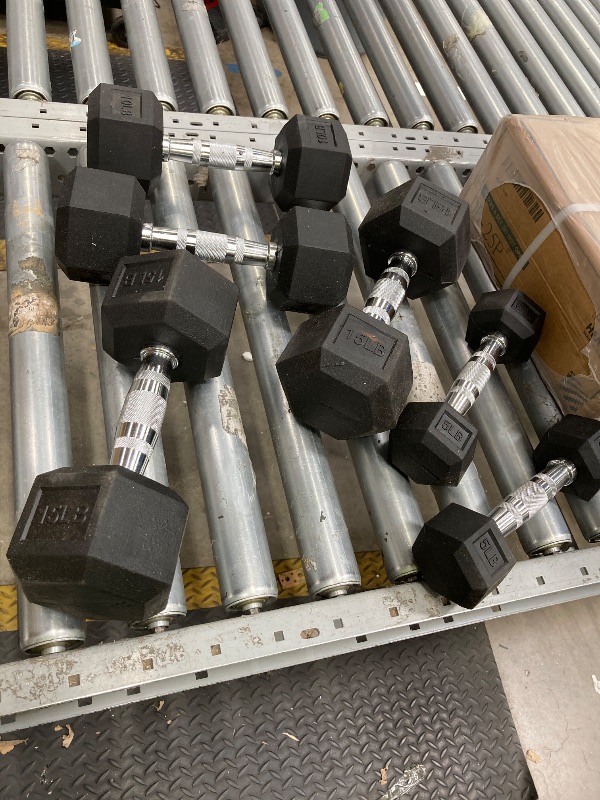 Photo 1 of *Heavy* *Used* OLIXIS Hex Dumbbells Rubber Coated Hand Weight Set, 60LBS Sets