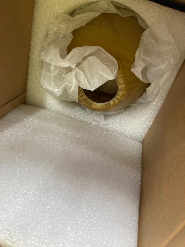 Photo 1 of *1 missing* GoldSwift 3 Pack Amber Alabaster Bell Shade Glass Lamp Shade Replacement, 5.9"W x 5"H, 1-5/8" Fitter, Farmhouse Frosted Glass Globe Cover for Chandelier Pendant Light Wall Sconce Lighting Fixture