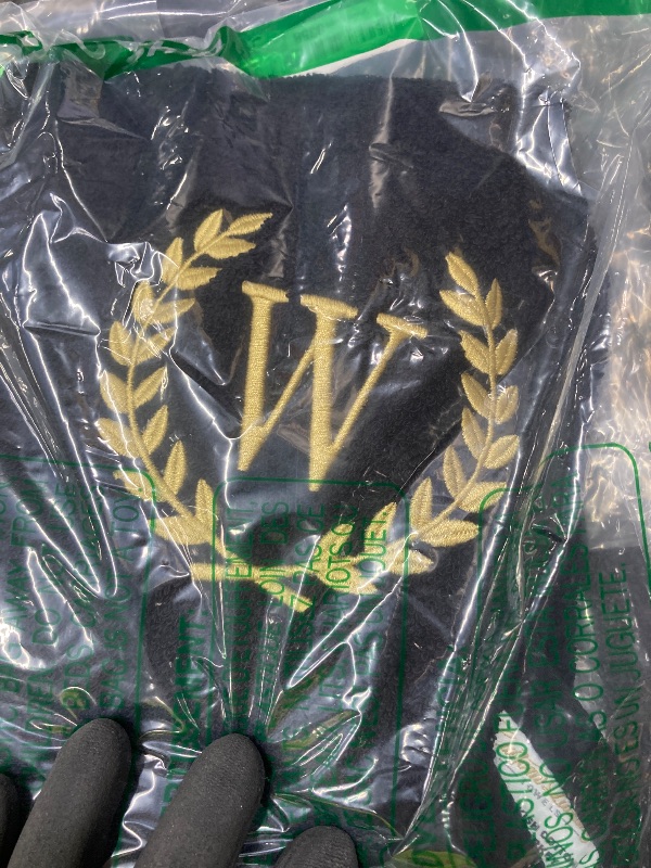 Photo 1 of *W* Custom Luxury Towels Monogrammed Hand Towels for Bathroom | Set of 2 | Genuine Turkish Towels | Choose Towel and Thread Color | A - Z | Monogrammed Towels with Embroidered Wheat Laurel Design