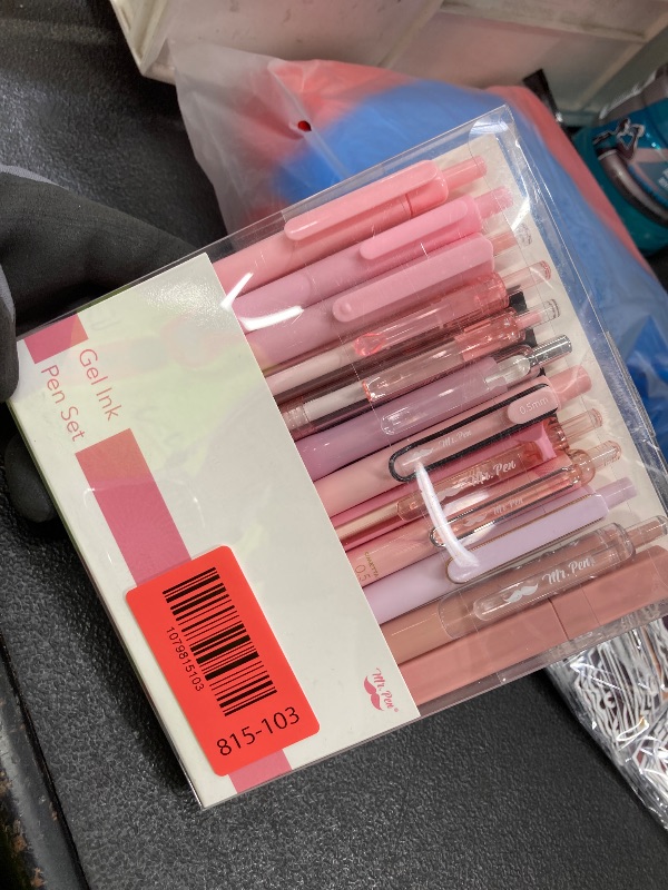 Photo 1 of *dirty* Mr. Pen- Pink Gel Pens Set, 12 Pack, Black Ink Cute Writing Pens with 1 Aesthetic Highlighter, 0.5 mm Fine Point, Smooth Gel Pens for Journaling, Aesthetic Girly Stationery, School & Office Supplies