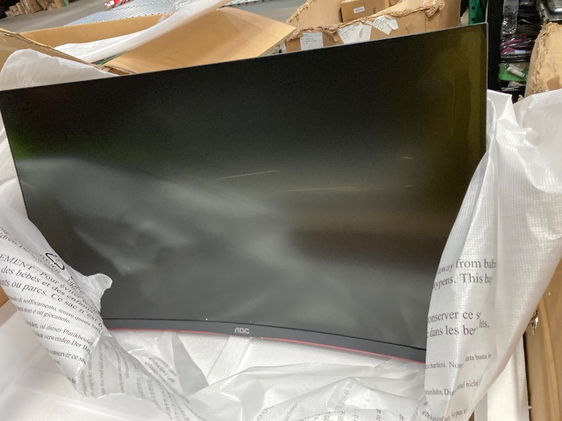 Photo 1 of **broken AOC C32G2ZE 32" Curved Frameless Gaming Monitor, Full HD 1920x1080, VA, 0.5ms 240Hz, AMD FreeSync Premium, DP/HDMI/VGA, VESA, 3-3-1 Re-Spawn Program, Xbox PS5 Switch,Black