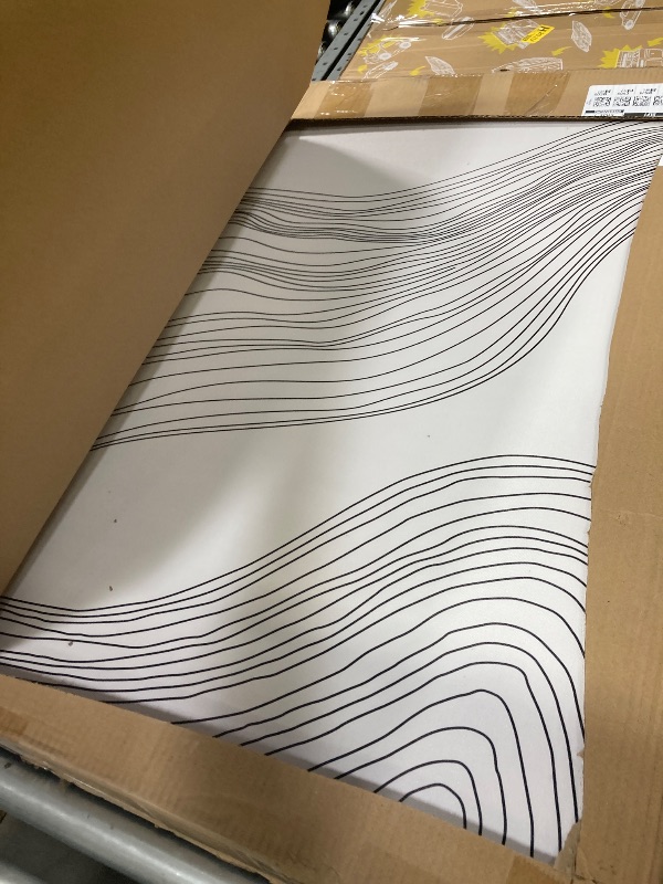 Photo 1 of **2 HAVE CRACKS IN FRAMES AND ONE BOX CUT DAMAGE****Large Beige Abstract Wall Art Framed Neutral Modern Canvas Wall Decor Minimalist Line Wave Painting 24x36 Inch Pictures Set of 3 for Living Room Bedroom Dining Room
