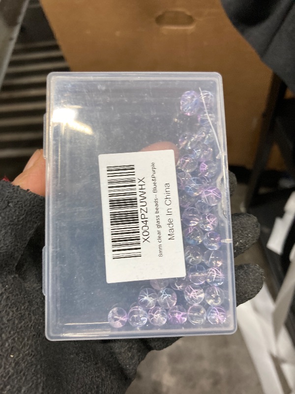 Photo 1 of ***missing parts***8mm Drawn Glass Beads - 200pcs Crystal Transparent Blue&Purple Round Beads for Jewelry Making, Bracelets, DIY Crafts - Solid & Durable Sturdy Beads for Stringing, Wire Wrapping, and Home Decor