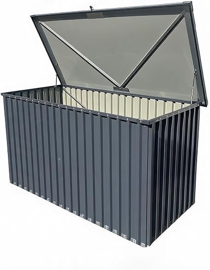 Photo 1 of  Garvee 320 Gallon Large Metal Outdoor Storage Box, Waterproof UV-Resistant Deck Box with Lockable Lid for Patio Furniture, Cushions & Garden Tools
