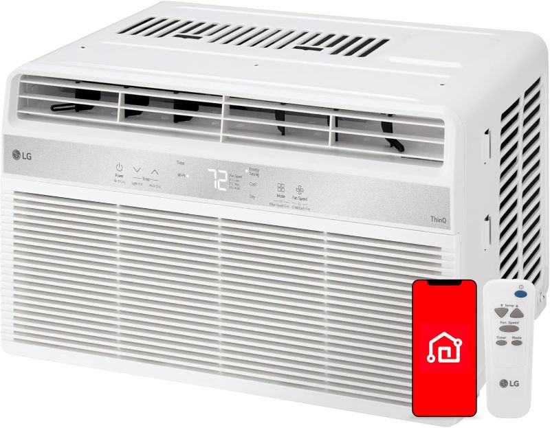 Photo 1 of ***NOT IN ORIGINAL BOX*****LG 6000 BTU Window Air Conditioner[2024 New] Remote Control, WiFi Enabled works with LG ThinQ, Alexa, Hey Google, Washable Filer Ultra-Quiet Cools Small Room up to 250 Sq.Ft AC Unit White LW6024RSMX   EST VALUE 224.00