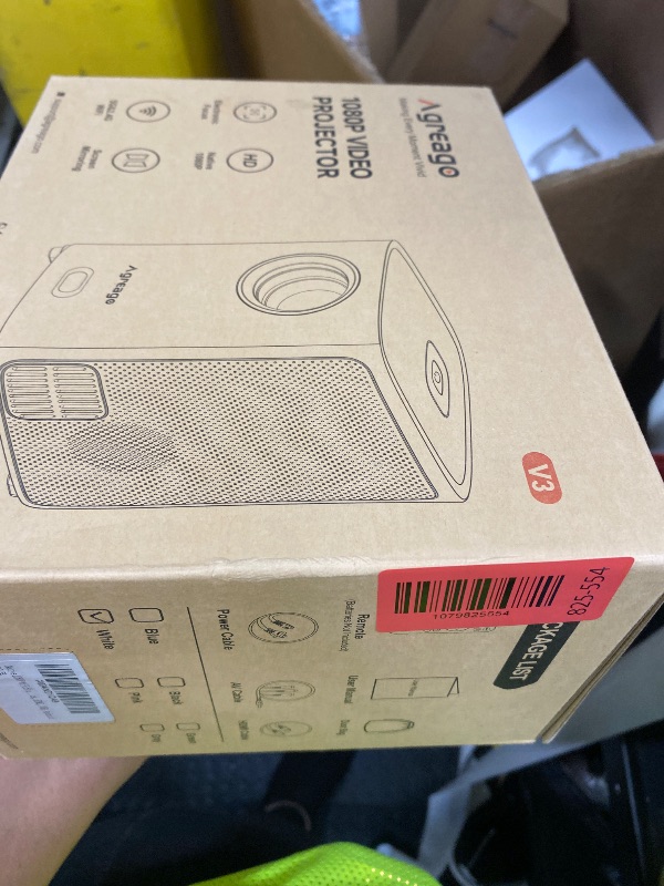 Photo 1 of [Electric Focus] Projector with WiFi and Bluetooth, Native 1080P 15,000 Lumens 4K Supported, Agreago Outdoor Movie Projector for Home Theater UP to 300", for iOS/Android/TV Stick/HDMI/USB (White)