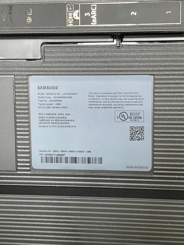 Photo 1 of **********no returns no refunds*******Samsung 100-Inch Class Mini LED M90H Series Samsung Vision AI Smart TV (2026 Model, 100M90H) Mini LED with AI Mode, Supersize Picture Enhancer, Motion Xcelerator 144Hz, Alexa Built-in