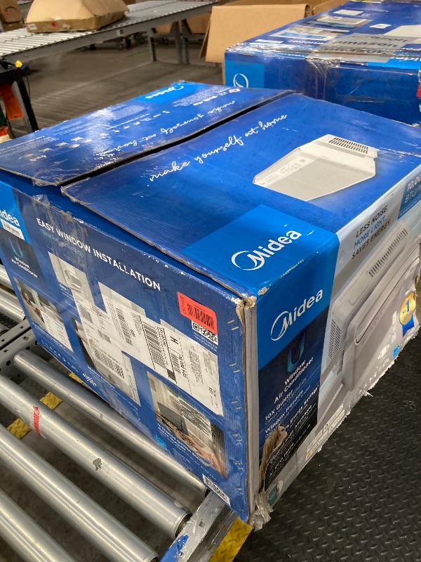 Photo 1 of *** DAMAGED -NON-FUNCTIONAL -SELLING AS PARTS ONLY*** Midea 10,000 BTU U Shaped Smart Inverter Window Air Conditioner - Cools 450 Sq Ft, Ultra Quiet with Open Window Operation - Alexa/Google Assistant Compatible, 37% Energy Savings, Remote (2026 Edition)