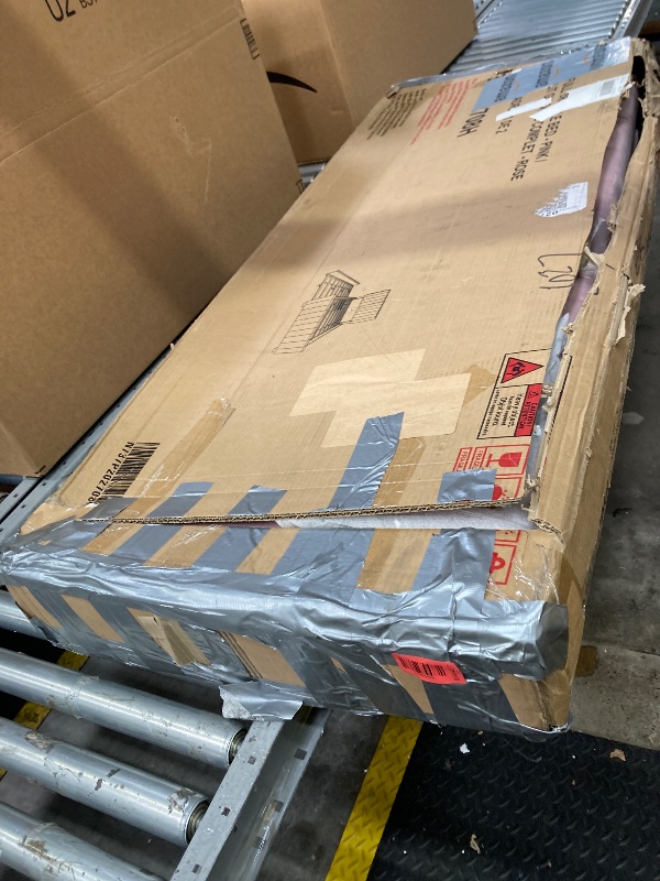 Photo 1 of ***MISSING PIECES -SELLING AS PARTS ONLY*** Merax Full Size Bed with Trundle, Velvet Upholstered Platform Bed Frame, No Box Spring Needed, Wood Slat Support, Modern Luxury Bedroom Furniture for Small Space, Pink