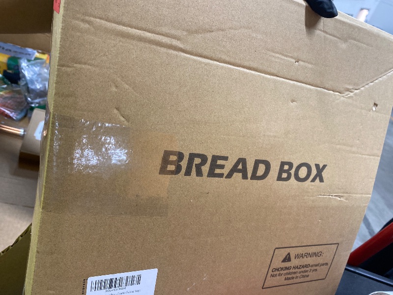 Photo 1 of ***MISSING HARDWARE -SELLING AS IS*** Vriccc Corner Bread Box for Kitchen Countertop, Solid Bamboo Wood Bread Box, Two Layer Wooden Bread Storage Capacity