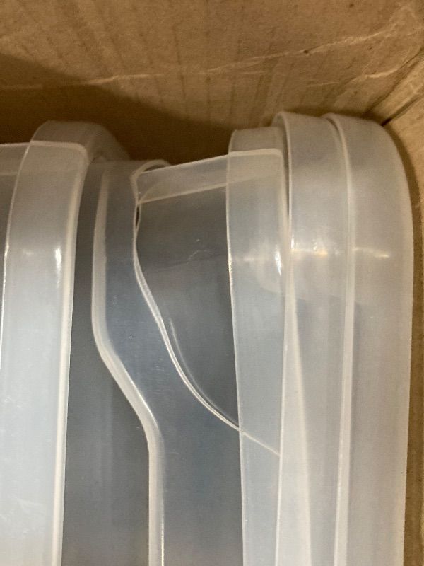 Photo 1 of ***DAMAGED -ONE CRACKED CORNER-SELLING AS IS *** HOMZ 2-Pack Under Bed Storage, Clear Plastic Containers with Lids, 56 Quart, Blue Latch - Stackable Underbed Organizer Bins for Shoes, Bags, Clothes, and Towels