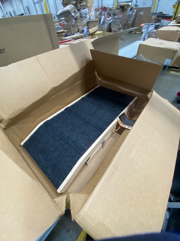 Photo 1 of ???? ???????? Dog Ramp for Bed, 64" Long Foldable Pet Ramp for Small Large Dogs, Dog Ramps for High Beds Car, High Traction with Platform 6 Adjustable Heights 24" to 30" Up to 220LBS Black