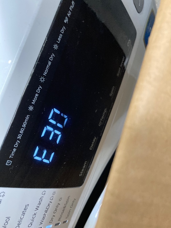Photo 1 of **It turned on**
*****Midea 24 Inch All-in-One Front Load Washer Dryer Combo, 2.7 Cu.ft 26lbs Ventless Full-Automatic Washing Machine with Steam Care, Overnight Dry, 1400 RPM 16 Wash Cycles, White