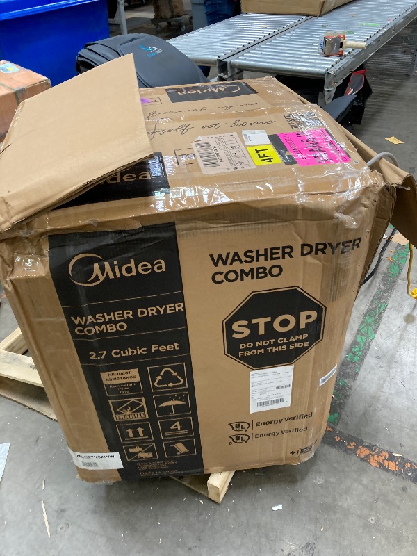 Photo 1 of **It turned on**
*****Midea 24 Inch All-in-One Front Load Washer Dryer Combo, 2.7 Cu.ft 26lbs Ventless Full-Automatic Washing Machine with Steam Care, Overnight Dry, 1400 RPM 16 Wash Cycles, White