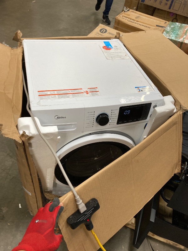 Photo 1 of **It turned on**
*****Midea 24 Inch All-in-One Front Load Washer Dryer Combo, 2.7 Cu.ft 26lbs Ventless Full-Automatic Washing Machine with Steam Care, Overnight Dry, 1400 RPM 16 Wash Cycles, White