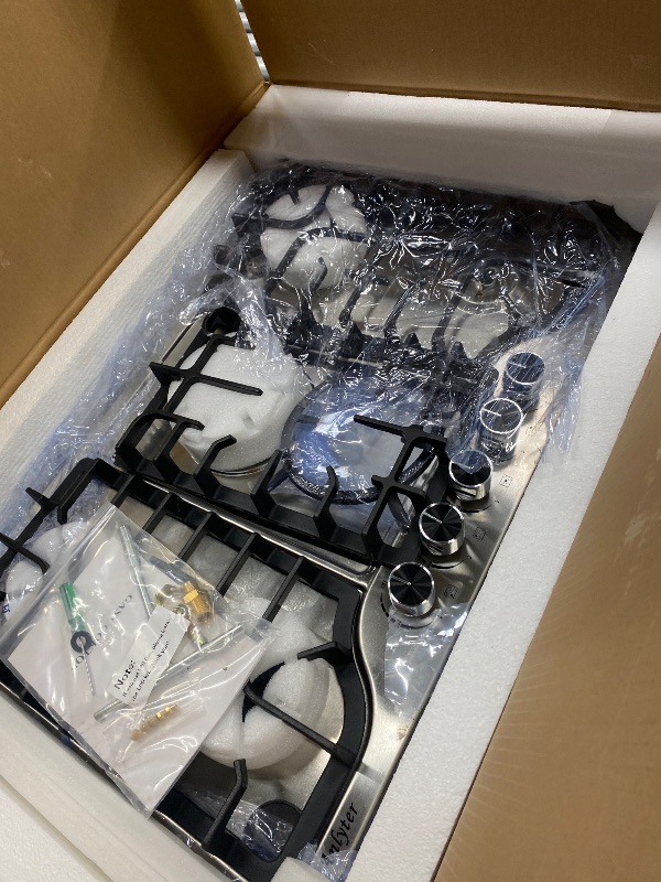 Photo 1 of ***MISSING ONE PIECE-SELLING AS IS *** Anlyter 30 Inch Gas Cooktop, 4 Burners Built-in Gas Stove Top Stainless Steel, LPG/NG Convertible Gas Stove Dual Fuel Sealed Gas Hob