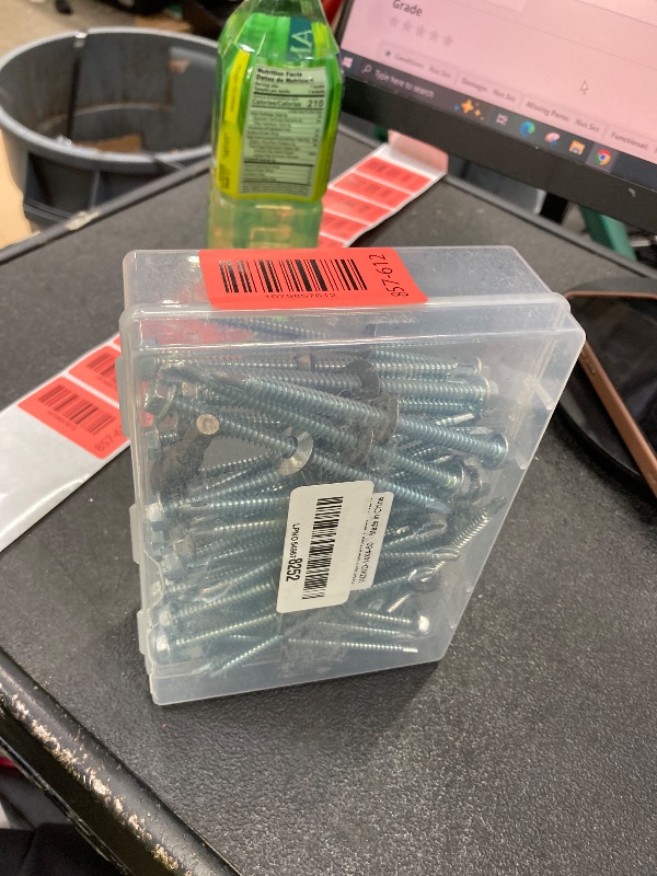 View 2 of #14 x 4 (50 PCS) Metal Roofing Screws with Rubber Washer, Hex Head Self Tapping Screws for Metal, Self Drilling Sheet Metal Screw, Hex Bit Socket Included
