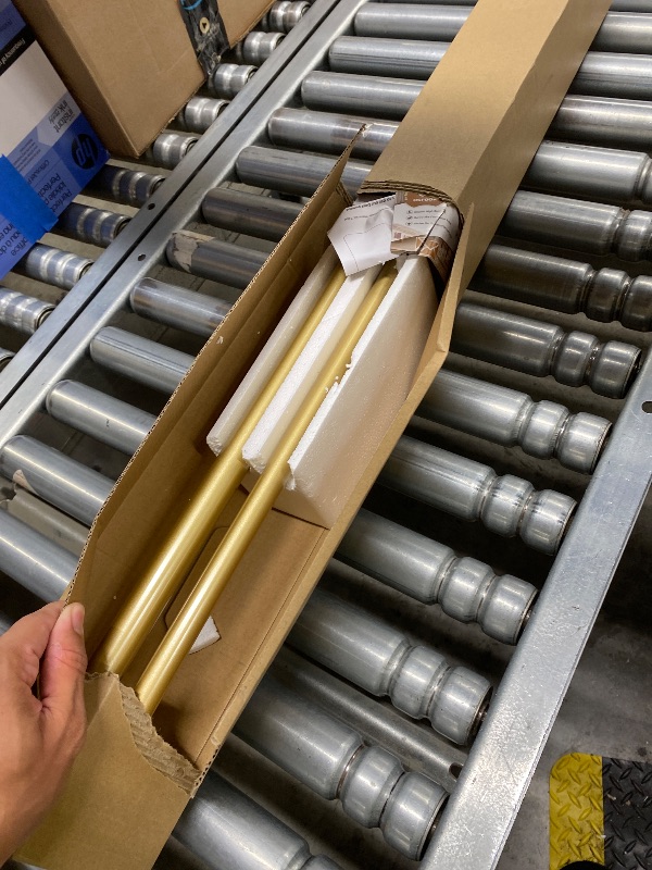 Photo 1 of 1 Inch Gold Double Curtain Rods 36 to 72 Inches (3 to 6 Ft), USFOOK 1 Inch Telescoping Curtain Pole with Sparkling Foil Finials, Double Window Rods for Sliding Glass Door