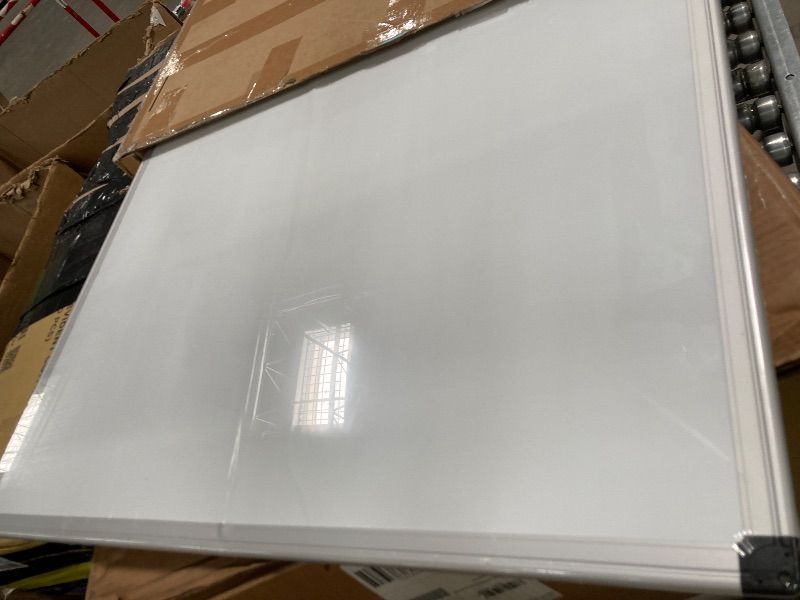 Photo 1 of **HAS DENT ACROSS CENTER**DUMOS Magnetic White Board Kit for Wall 40" x 30", Dry Erase Board with 1 Dry Eraser & 2 Multicolor Markers & 4 Magnetic Pins, Silver Reinforced Aluminum Frame for Home, School, Office