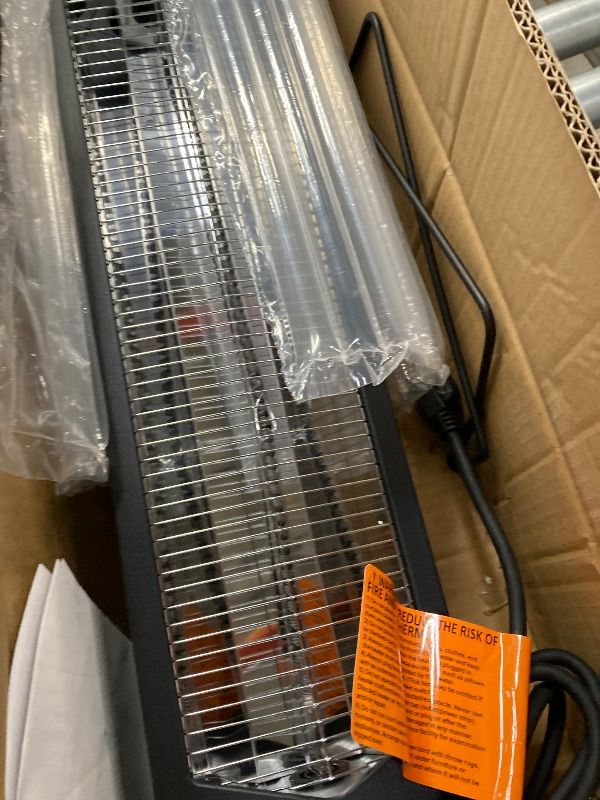 Photo 1 of ***DAMAGED -SELLING AS PARTS ONLY*** 1500W Electric Patio Heater, 36inch Infrared Heater with Remote, IPX5 Waterproof Infrared Tower Space Heater, 2 Heat Levels, 12H Timers, Tip-Over & Overheat Protection for Garage, Indoor, Home