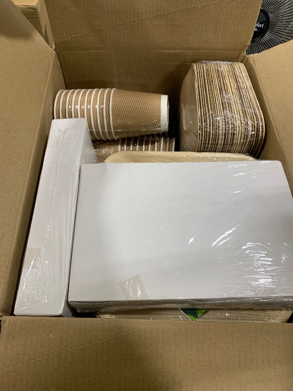 Photo 1 of Palm Leaf Bamboo Plates & Pre-Rolled Bamboo Cutlery Party Set - 10 & 7'' Compostable Plates Elegant Pre-Rolled Utensils, Napkins , Cups for Weddings, Events, and Special Occasions For 30 Guests