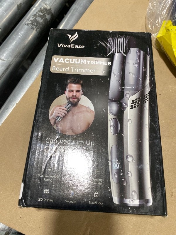 Photo 1 of TailsUp Vacuum Beard Trimmer for Men, Adjustable Precision Trimming Length with 2 Comb, Electric Cordless Vacuum Trimmer for Beard, Waterproof and Rinses Easy, Blades for Skin fit, Black