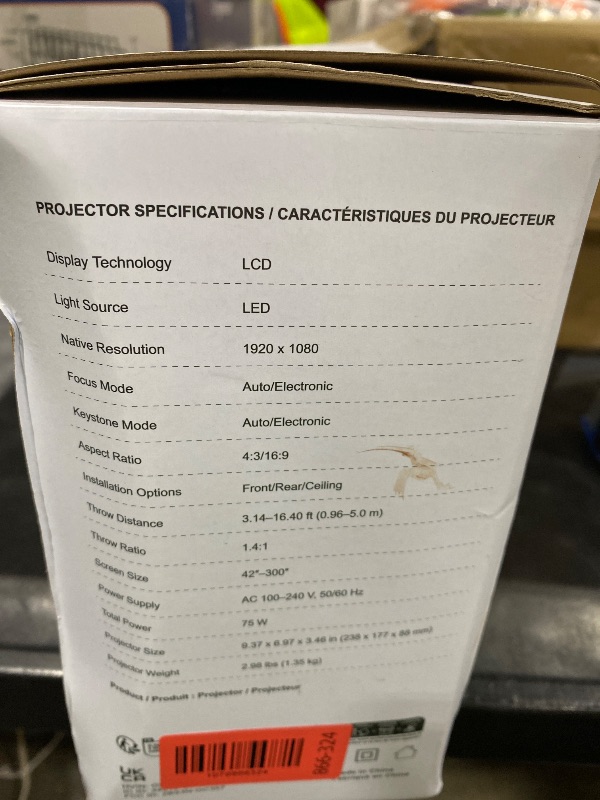 Photo 1 of Smart Projector with WiFi and Bluetooth, Proyector-4K Support Official Licensed Apps, 2000 ANSI/AI Auto Focus/50W Dolby/HDR10+/Quiet, Kogata Portable Indoor/Outdoor Movie Projector Ceiling