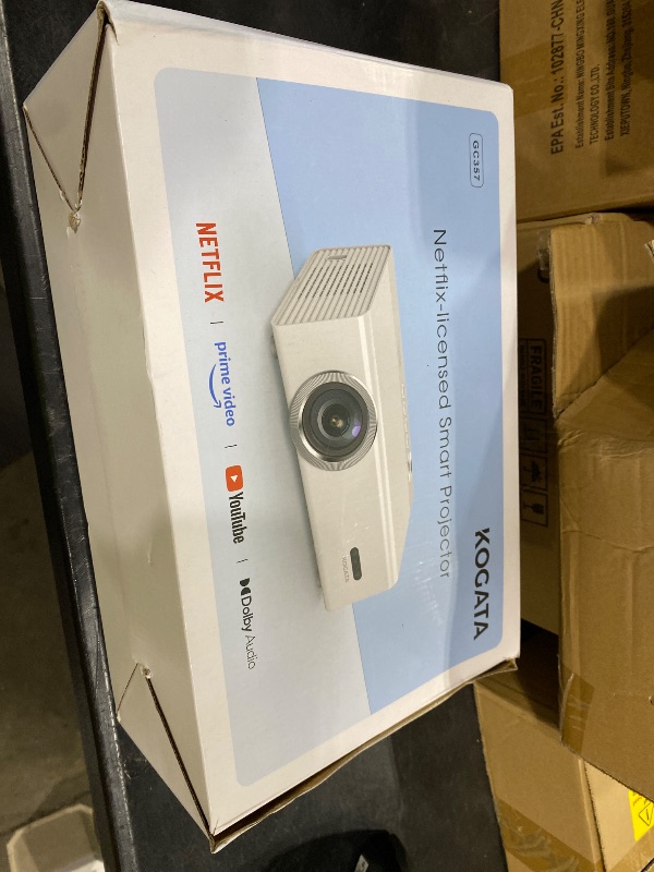 Photo 1 of Smart Projector with WiFi and Bluetooth, Proyector-4K Support Official Licensed Apps, 2000 ANSI/AI Auto Focus/50W Dolby/HDR10+/Quiet, Kogata Portable Indoor/Outdoor Movie Projector Ceiling