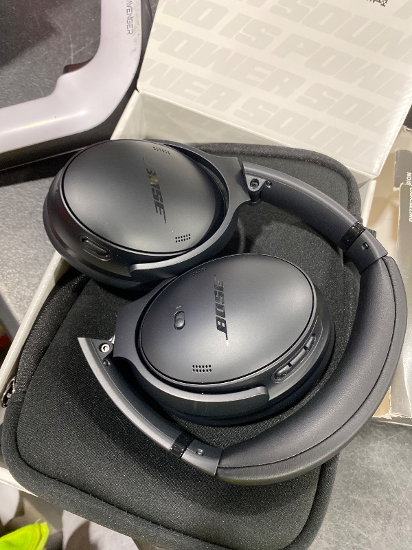 View 2 of Bose QuietComfort SC Wireless Noise Cancelling Headphones, Bluetooth Over Ear Headphones with Up to 24 Hours of Battery Life, with Soft Case, Black